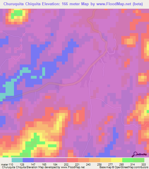 Churuquita Chiquita,Panama Elevation Map