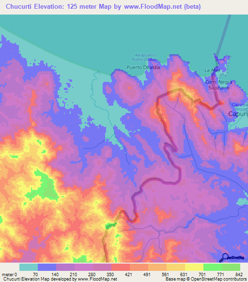 Chucurti,Panama Elevation Map