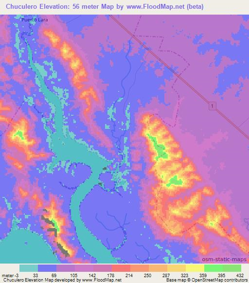 Chuculero,Panama Elevation Map