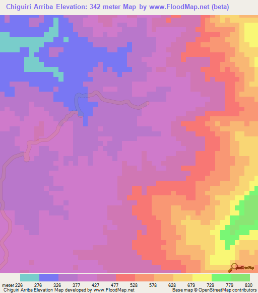 Chiguiri Arriba,Panama Elevation Map