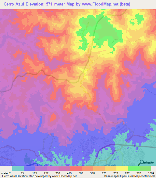 Cerro Azul,Panama Elevation Map