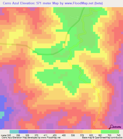 Cerro Azul,Panama Elevation Map