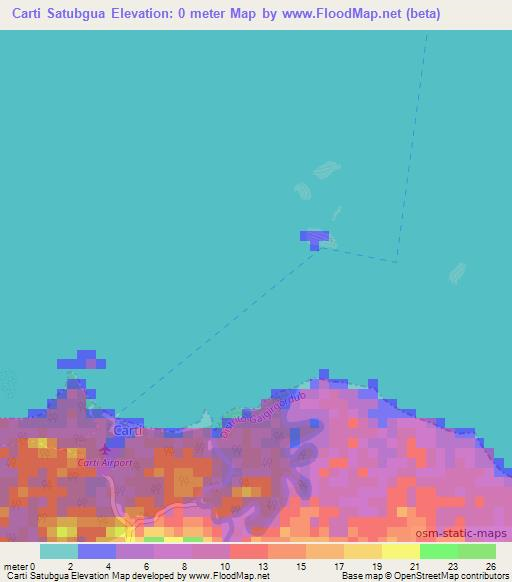 Carti Satubgua,Panama Elevation Map