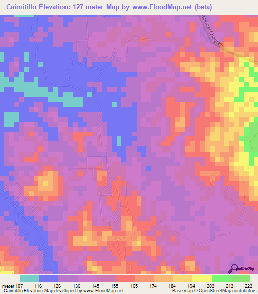 Caimitillo,Panama Elevation Map