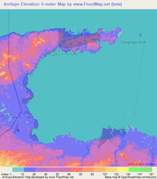 Arritupo,Panama Elevation Map