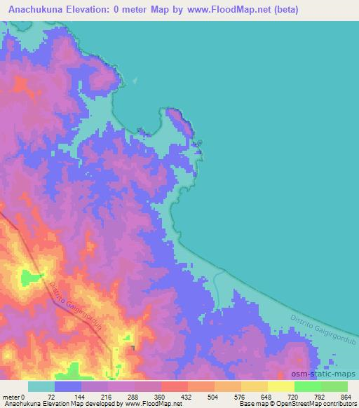 Anachukuna,Panama Elevation Map