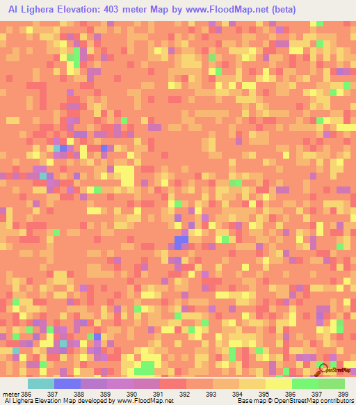 Al Lighera,Sudan Elevation Map