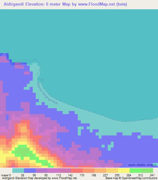Aidirgandi,Panama Elevation Map
