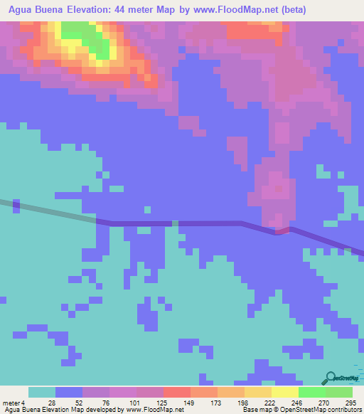 Agua Buena,Panama Elevation Map