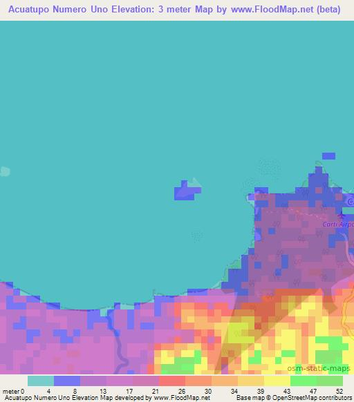 Acuatupo Numero Uno,Panama Elevation Map