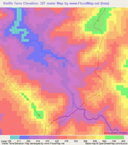 Vieille Terre,Haiti Elevation Map