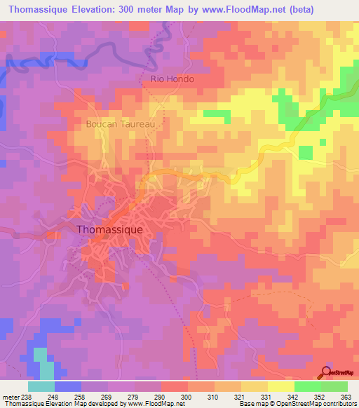Thomassique,Haiti Elevation Map