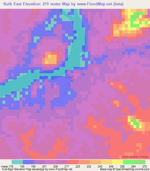 Kulb East,Sudan Elevation Map
