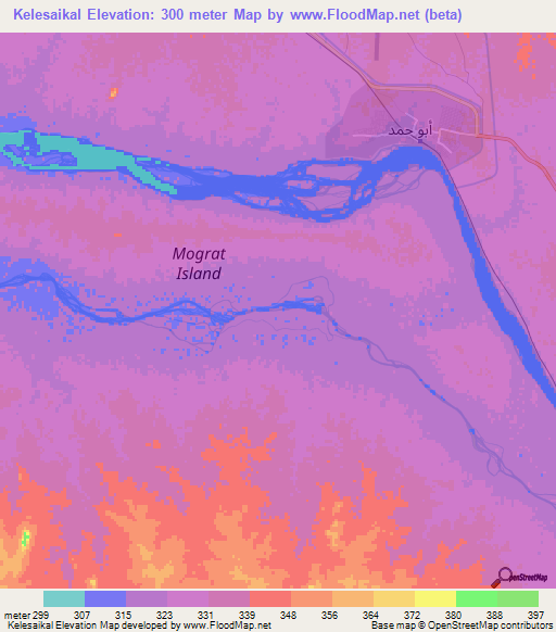 Kelesaikal,Sudan Elevation Map