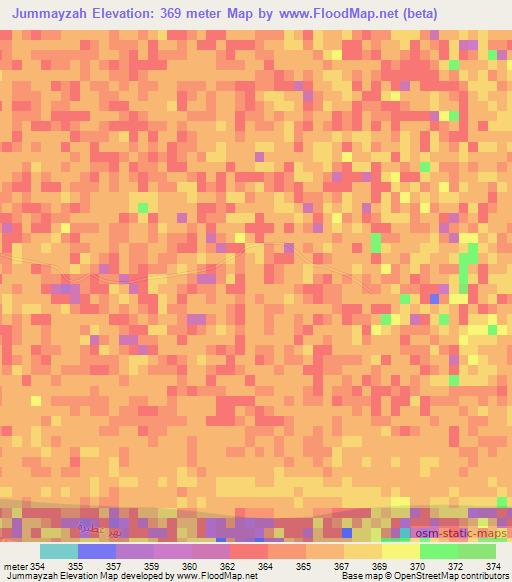 Jummayzah,Sudan Elevation Map