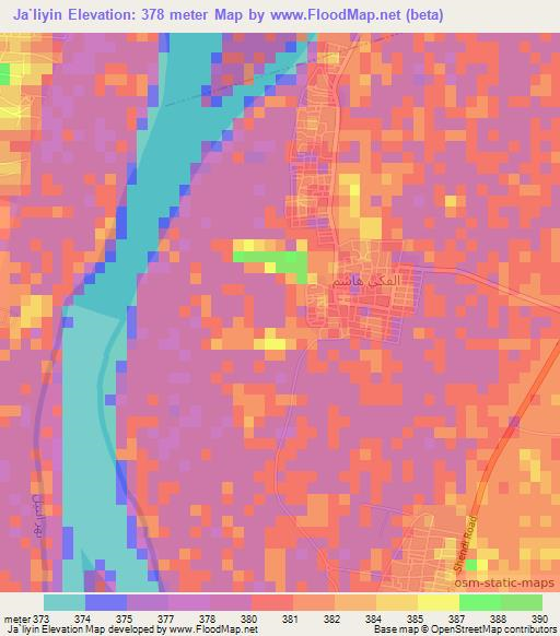 Ja`liyin,Sudan Elevation Map