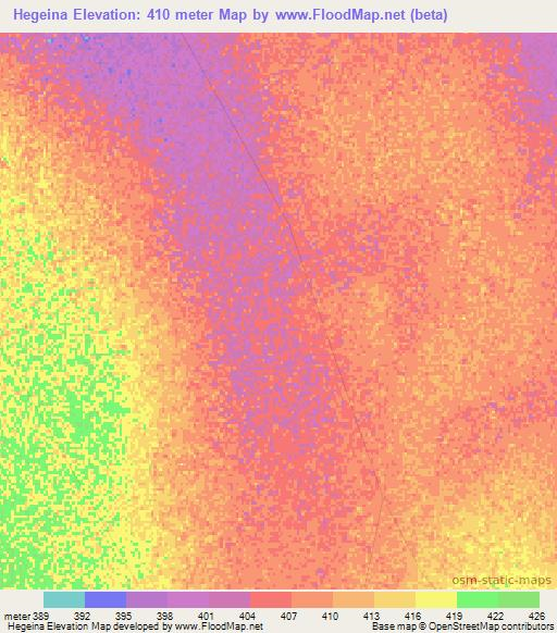 Hegeina,Sudan Elevation Map