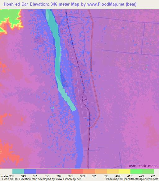 Hosh ed Dar,Sudan Elevation Map
