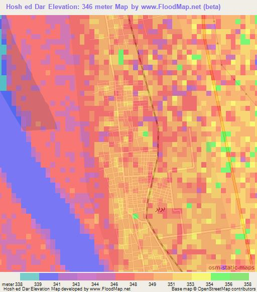 Hosh ed Dar,Sudan Elevation Map