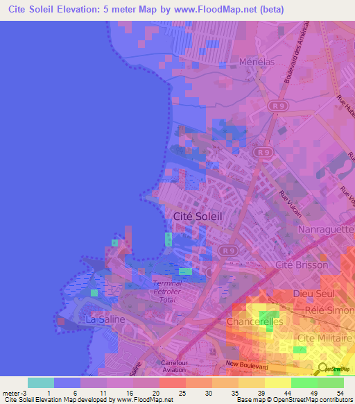 Cite Soleil,Haiti Elevation Map