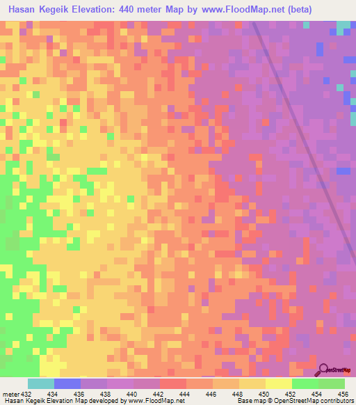 Hasan Kegeik,Sudan Elevation Map