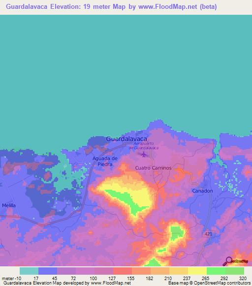 Guardalavaca,Cuba Elevation Map