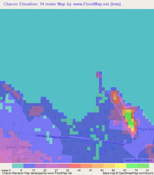 Chacon,Cuba Elevation Map