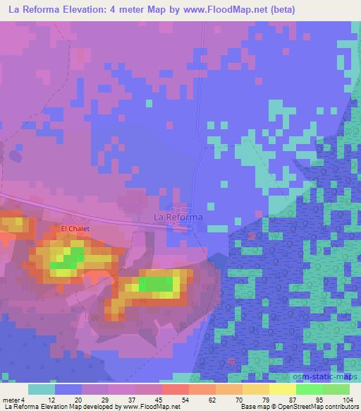 La Reforma,Cuba Elevation Map