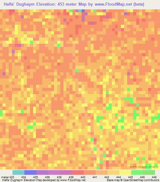 Halfa' Dughaym,Sudan Elevation Map