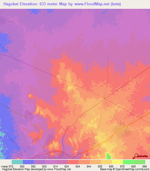 Hagokat,Sudan Elevation Map