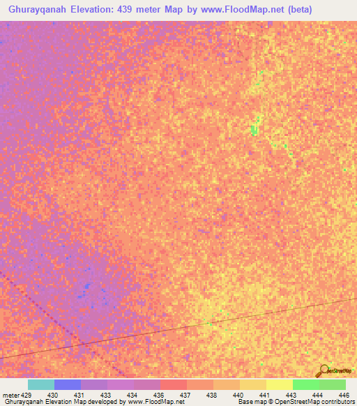 Ghurayqanah,Sudan Elevation Map
