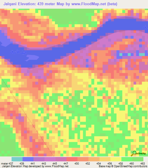 Jalqani,Sudan Elevation Map