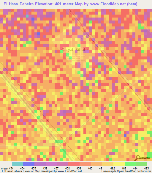 El Hasa Debeira,Sudan Elevation Map