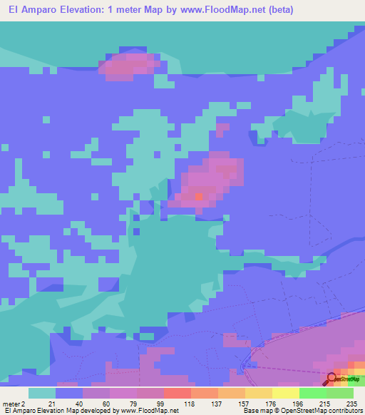 El Amparo,Venezuela Elevation Map