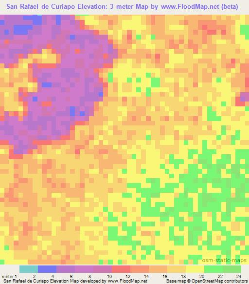 San Rafael de Curiapo,Venezuela Elevation Map