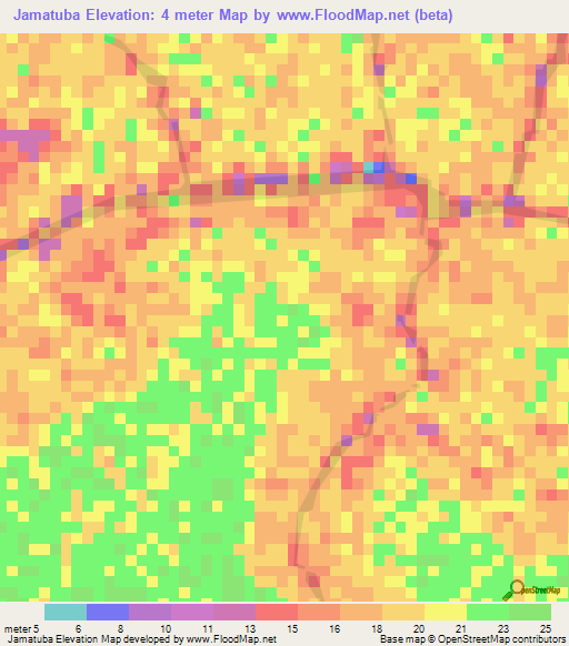 Jamatuba,Venezuela Elevation Map