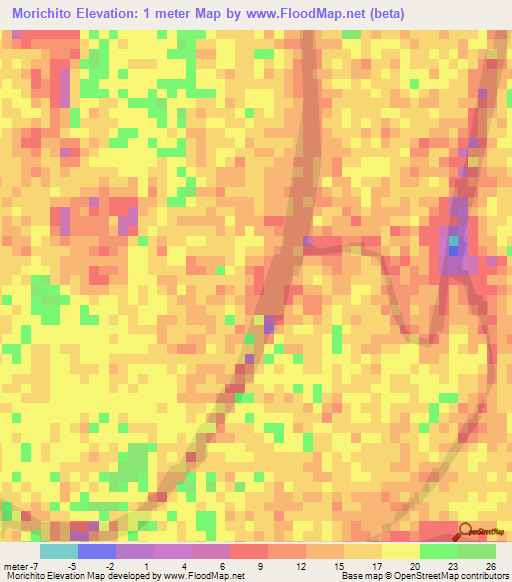 Morichito,Venezuela Elevation Map