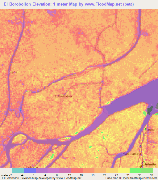 El Borobollon,Venezuela Elevation Map