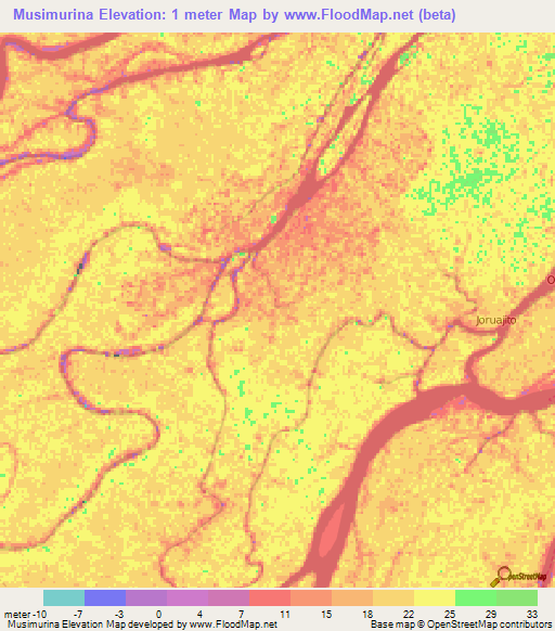 Musimurina,Venezuela Elevation Map