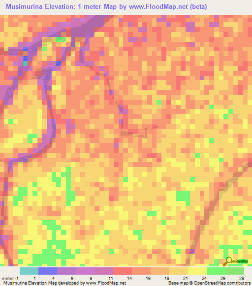 Musimurina,Venezuela Elevation Map