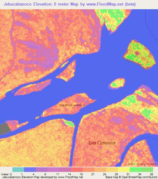 Jebucabanoco,Venezuela Elevation Map