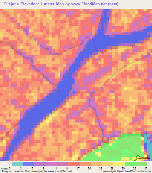 Cuajuno,Venezuela Elevation Map