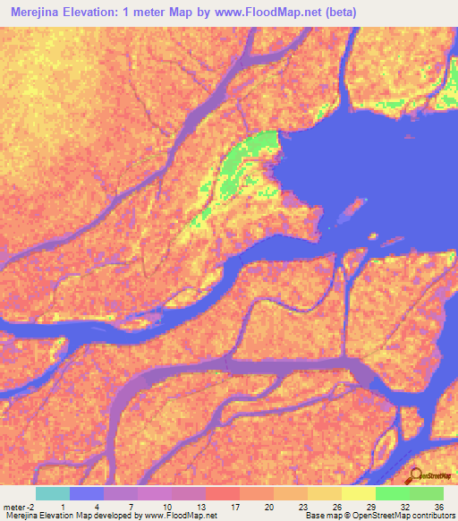 Merejina,Venezuela Elevation Map