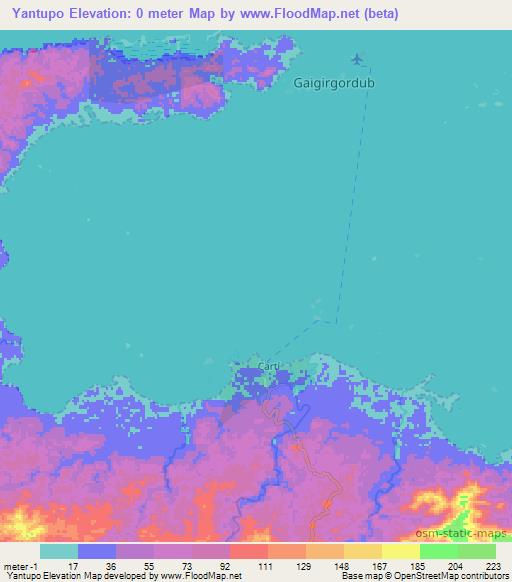 Yantupo,Panama Elevation Map