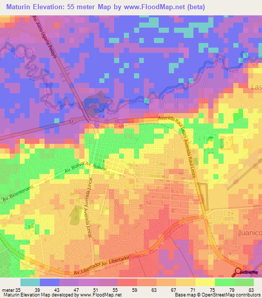 Maturin,Venezuela Elevation Map