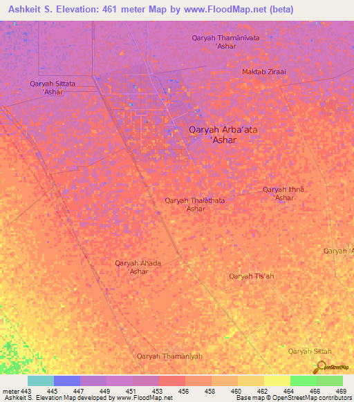 Ashkeit S.,Sudan Elevation Map