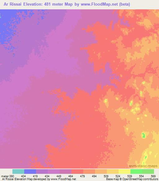 Ar Rissai,Sudan Elevation Map