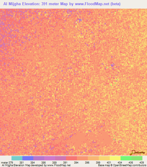 Al Mijgha,Sudan Elevation Map