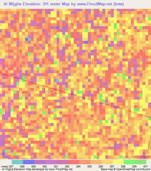 Al Mijgha,Sudan Elevation Map