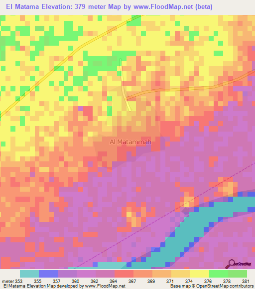 El Matama,Sudan Elevation Map